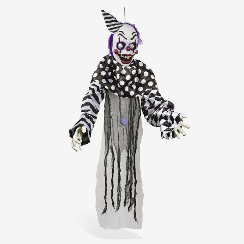 White Smoke Halloween Hanging Light and Sound Animated Clown 180cm Halloween