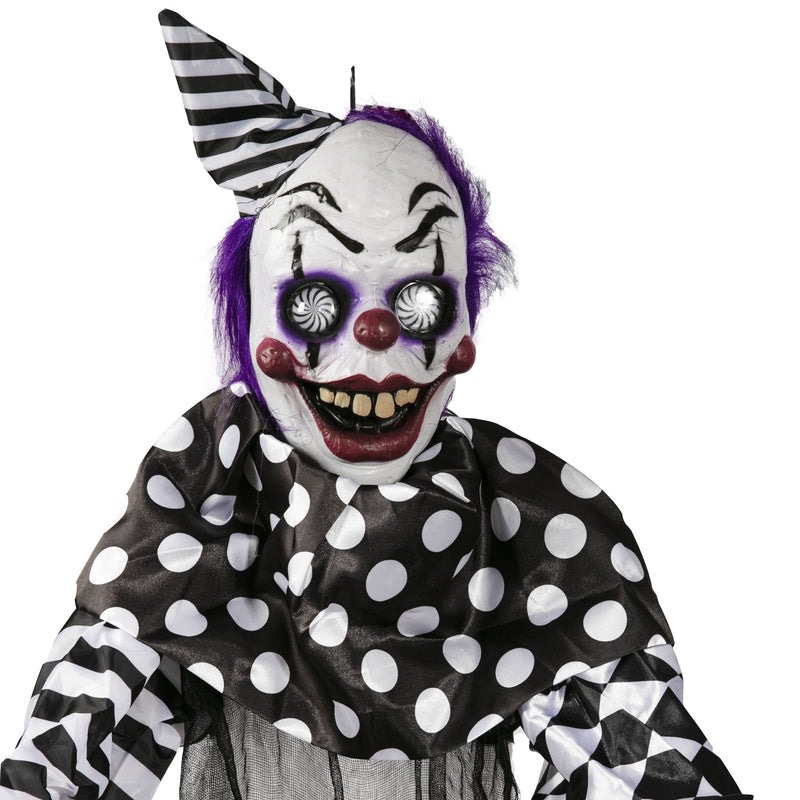 Light Gray Halloween Hanging Light and Sound Animated Clown 180cm Halloween