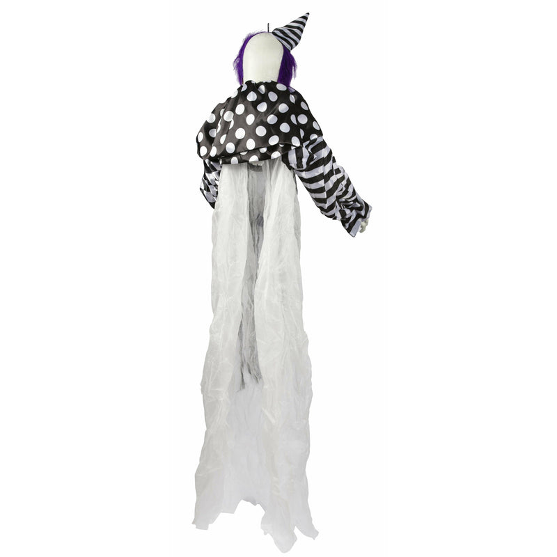 Light Gray Halloween Hanging Light and Sound Animated Clown 180cm Halloween