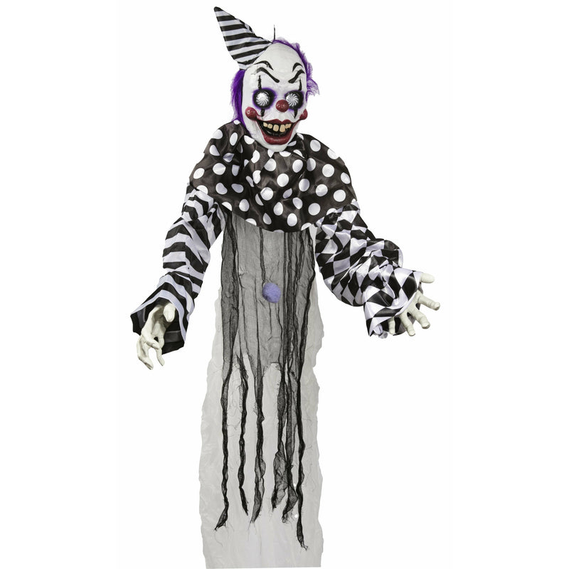 Gray Halloween Hanging Light and Sound Animated Clown 180cm Halloween
