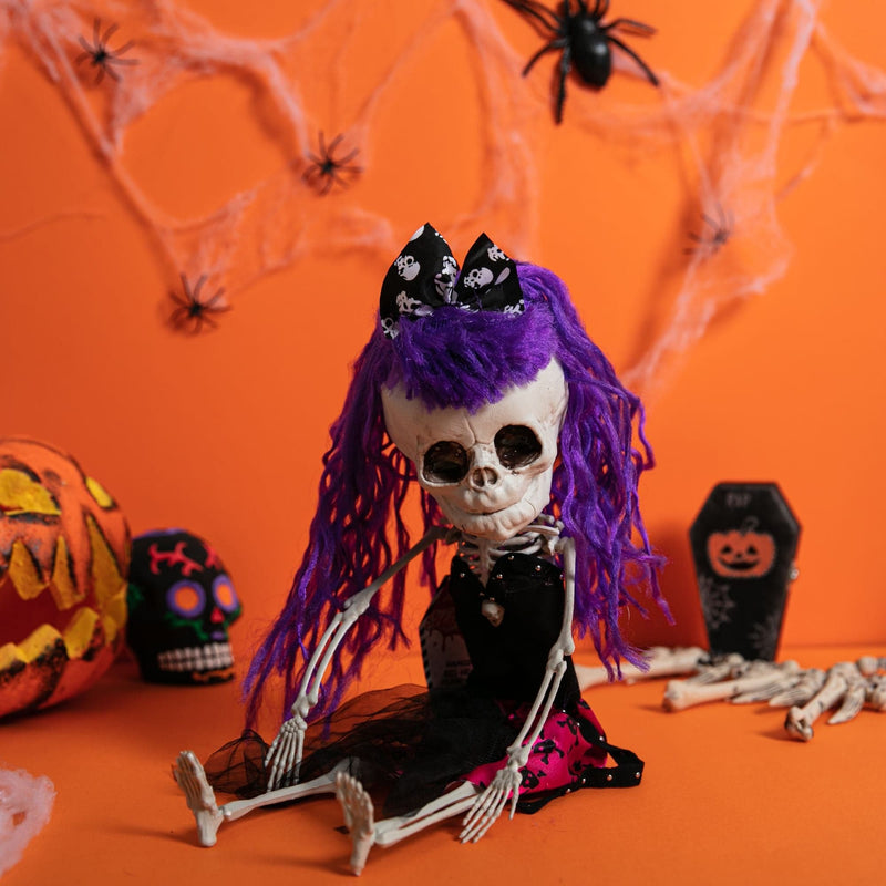 Chocolate Hanging Big Head Punk Girl Skeleton 45cm Halloween
