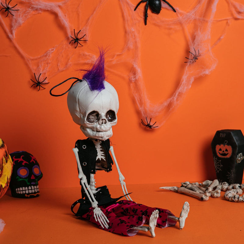 Chocolate Hanging Big Head Punk Boy Skeleton 45cm Halloween