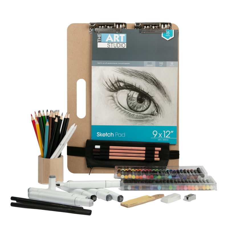 Rosy Brown The Art Studio Complete Sketching and Drawing Set 107 pieces Drawing and Sketching Sets