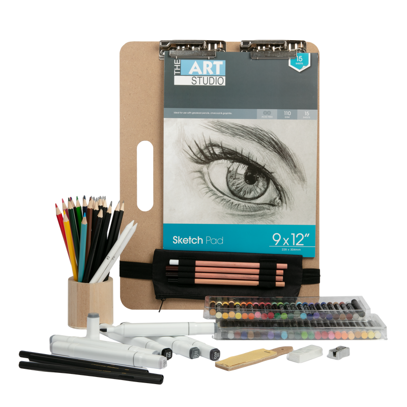 The Art Studio Complete Sketching and Drawing Set 107 pieces