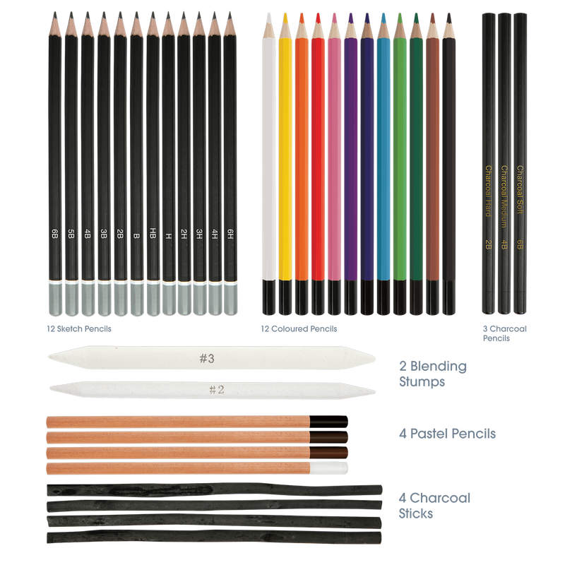 Tan The Art Studio Complete Sketching and Drawing Set 107 pieces Drawing and Sketching Sets