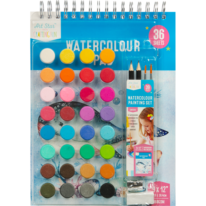 Gray Art Star Watercolour Art Pad Set (39 pieces) Kids Painting Sets