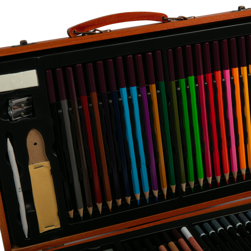 Sienna The Art Studio Sketching and Drawing Set in Wooden Case 54 pieces Drawing and Sketching Sets
