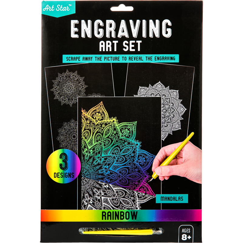 Tan Art Star Rainbow Engraving Art Set Mandala Kids Craft Kits