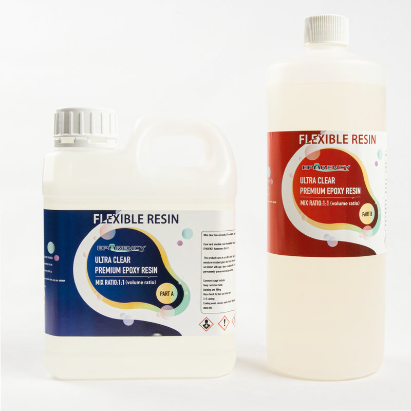 White Smoke Clear and Flexible Epoxy Resin 2000ml 1:1 by Volume Resins for Casting