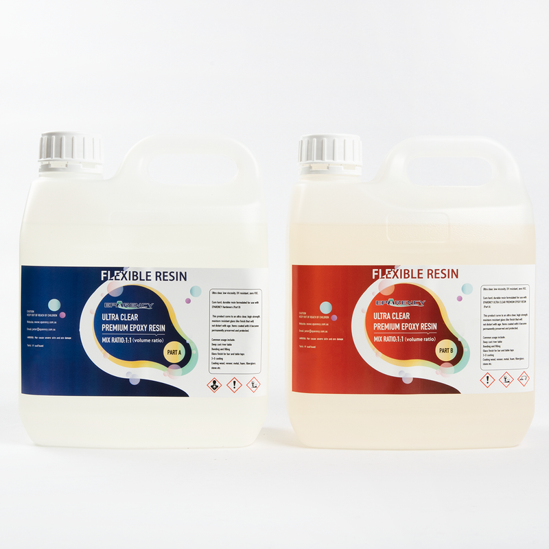 White Smoke Clear and Flexible Epoxy Resin 4000ml 1:1 by Volume Resins for Casting