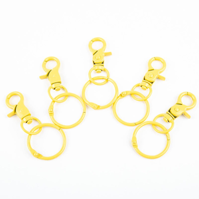 Cornsilk LBB Resin Accessory- Lobster Clasp Keyring With Hook 5 pack Yellow Modelling and Casting Tools and Accessories
