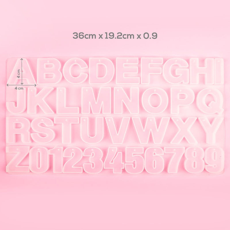 Misty Rose Resin Mould   Alphabet & Number Mould with hole Resin Craft Moulds