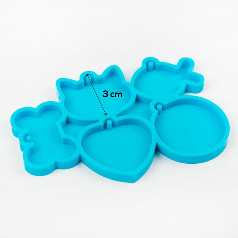 Dark Turquoise Resin Mould   Assorted Pet Tags Mould-Set of 5 Resin Accessories