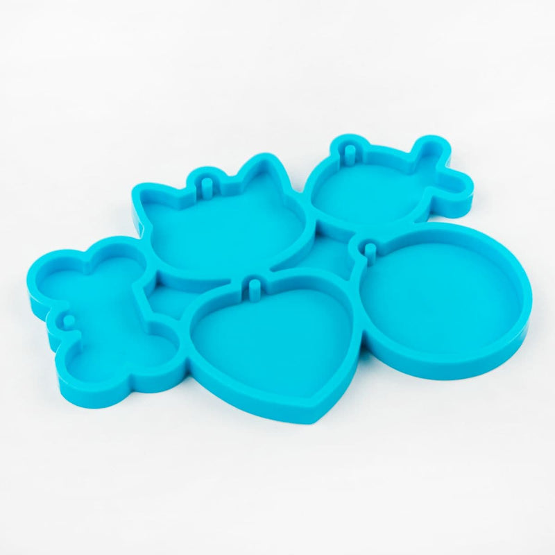 Dark Turquoise Resin Mould   Assorted Pet Tags Mould-Set of 5 Resin Accessories