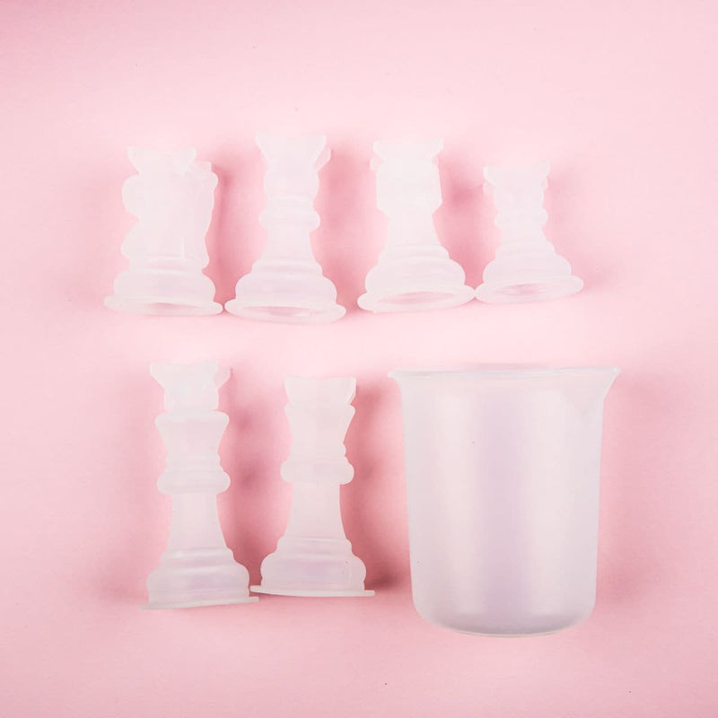 Pink Resin Mould   Chess Board and Pieces Mould Resin Craft Moulds