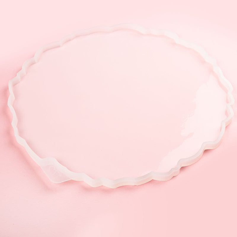 Misty Rose Resin Mould   Round Geode Tray Mould Resin Craft Moulds