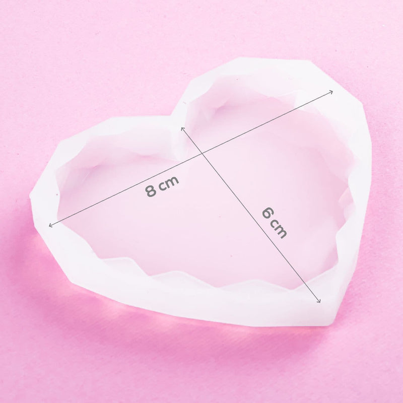 Misty Rose Resin Mould   Silicone Diamond Heart Mould-Small Resin Craft Moulds