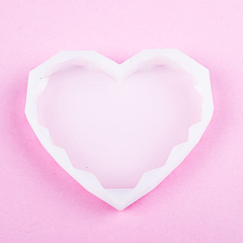 Misty Rose Resin Mould   Silicone Diamond Heart Mould-Small Resin Craft Moulds