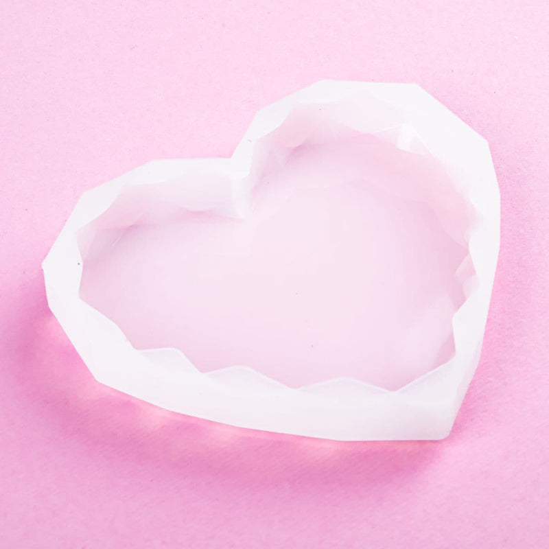 Misty Rose Resin Mould   Silicone Diamond Heart Mould-Small Resin Craft Moulds