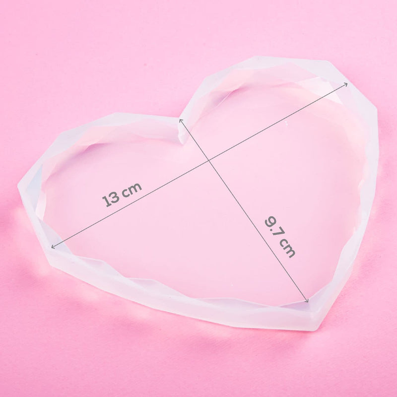 Pink Resin Mould   Silicone Diamond Heart Mould-Large Resin Craft Moulds