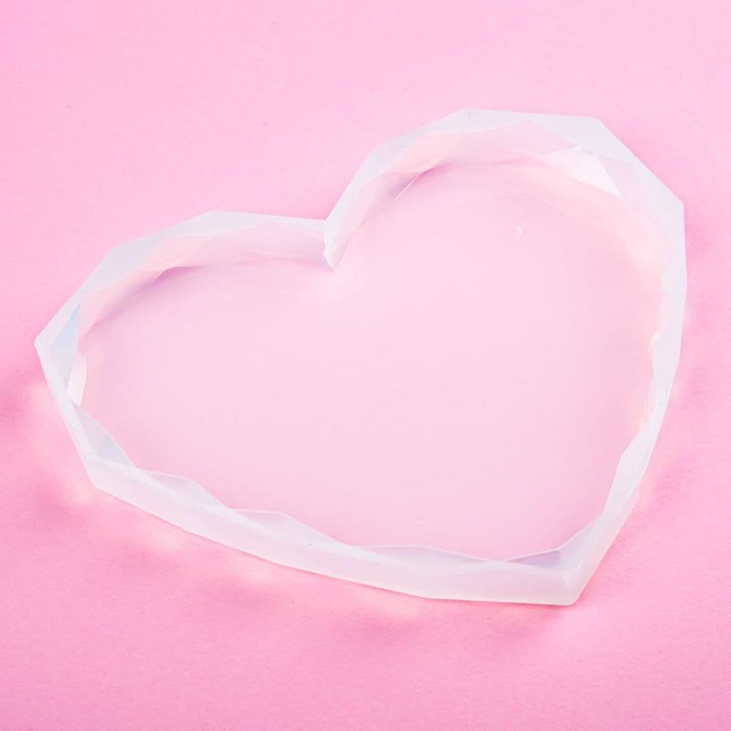 Misty Rose Resin Mould   Silicone Diamond Heart Mould-Large Resin Craft Moulds
