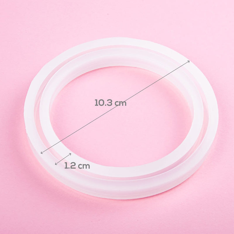 Misty Rose Resin Mould   Silicone Jewellery Mould - Round Bracelet Mould 80mm diameter Resin Craft Moulds