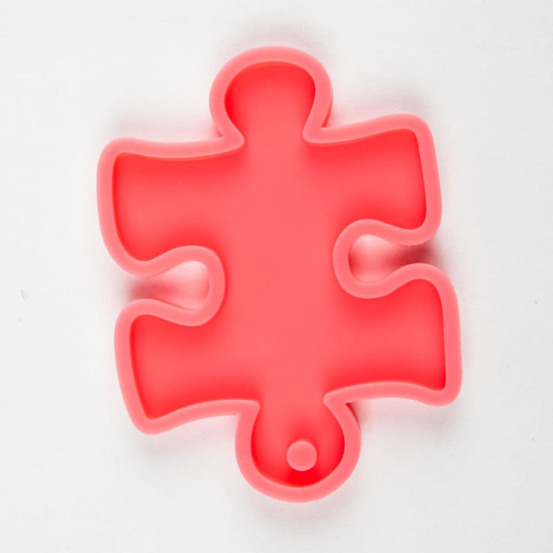 White Smoke Resin Mould   Silicone Keyring - Puzzle Piece Resin Craft Moulds