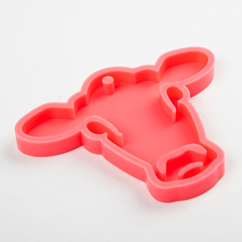 White Smoke Resin Mould   Silicone Keyring Mould - Cow Head Resin Craft Moulds