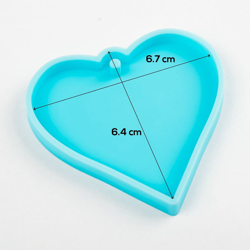 Turquoise Resin Mould   Silicone Keyring Mould - Heart Resin Craft Moulds