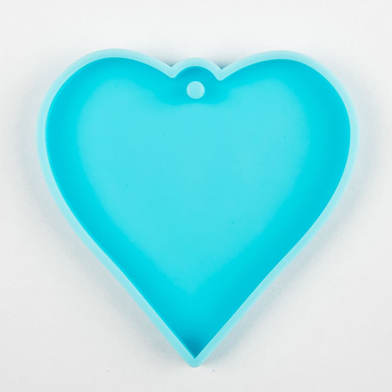 Turquoise Resin Mould   Silicone Keyring Mould - Heart Resin Craft Moulds