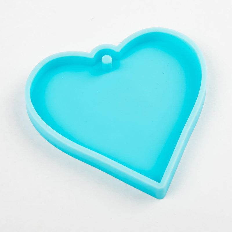 White Smoke Resin Mould   Silicone Keyring Mould - Heart Resin Craft Moulds