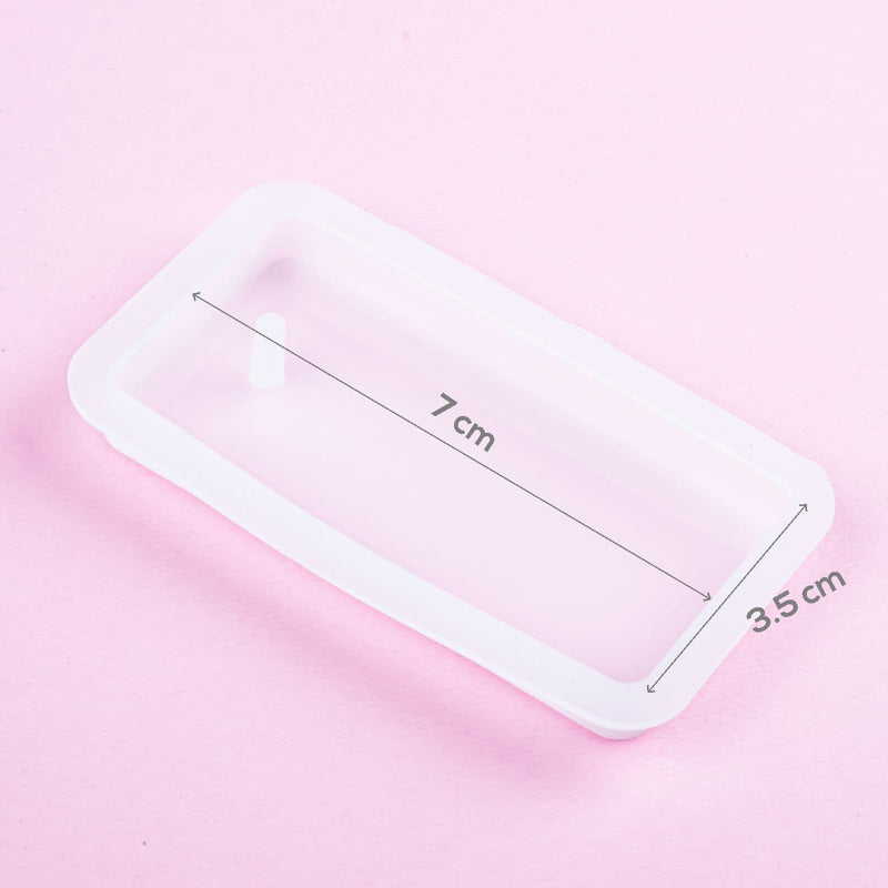 Misty Rose Resin Mould   Silicone Keyring Mould - Rectangle Key Ring Resin Craft Moulds