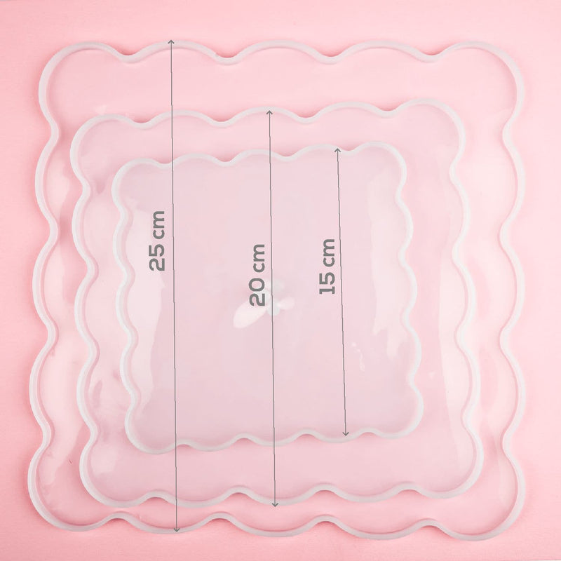 Pink Resin Mould   Silicone Mould - Cake Stand Geode Square (set of 3) Resin Craft Moulds