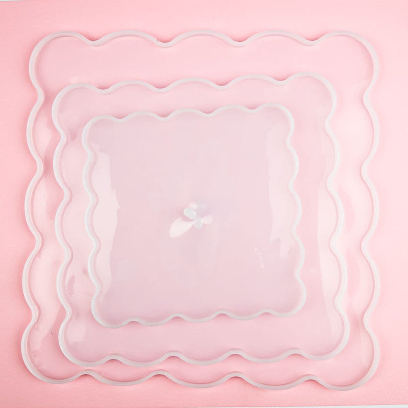 Misty Rose Resin Mould   Silicone Mould - Cake Stand Geode Square (set of 3) Resin Craft Moulds