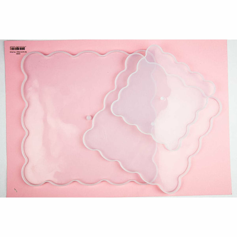 Pink Resin Mould   Silicone Mould - Cake Stand Geode Square (set of 3) Resin Craft Moulds