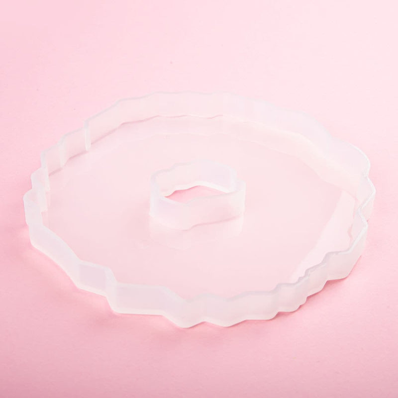 Misty Rose Resin Mould   Silicone Mould Geode Coaster-Coaster D2 Resin Craft Moulds