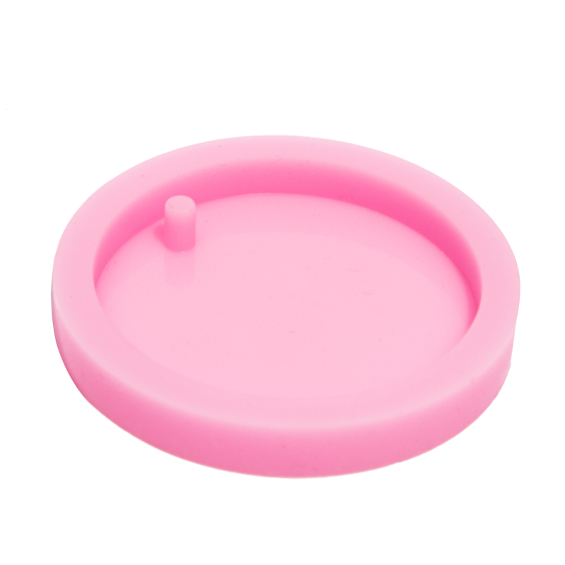 Pink Resin Mould   Silicone Round Keyring Mould-Large Round Keyring Resin Craft Moulds