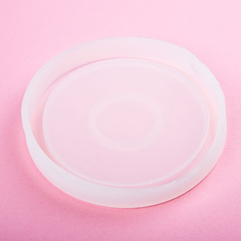 Misty Rose Resin Mould   Small Round Edge Coaster Mould Resin Craft Moulds
