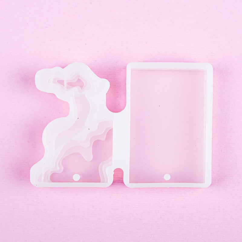 Misty Rose Resin Mould   Square Silicone Beach Topographic Pendant mould Resin Craft