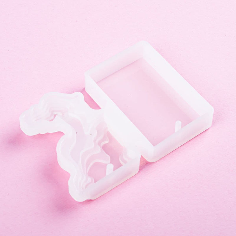 Misty Rose Resin Mould   Square Silicone Beach Topographic Pendant mould Resin Craft