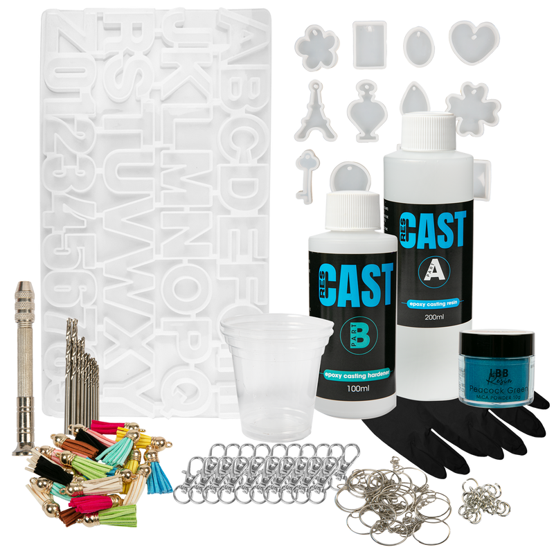 White Smoke Alphabet Keyring Resin Kit All Resin Craft Supplies