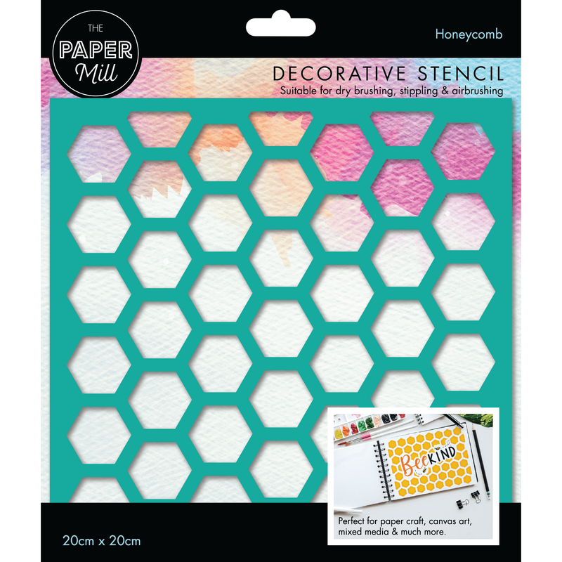 Light Gray The Paper Mill Decorative Stencil-Honeycomb 20x20cm Stencils and Templates