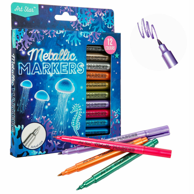 Dark Slate Blue Art Star Metallic Markers (12 Pack) Kids Markers
