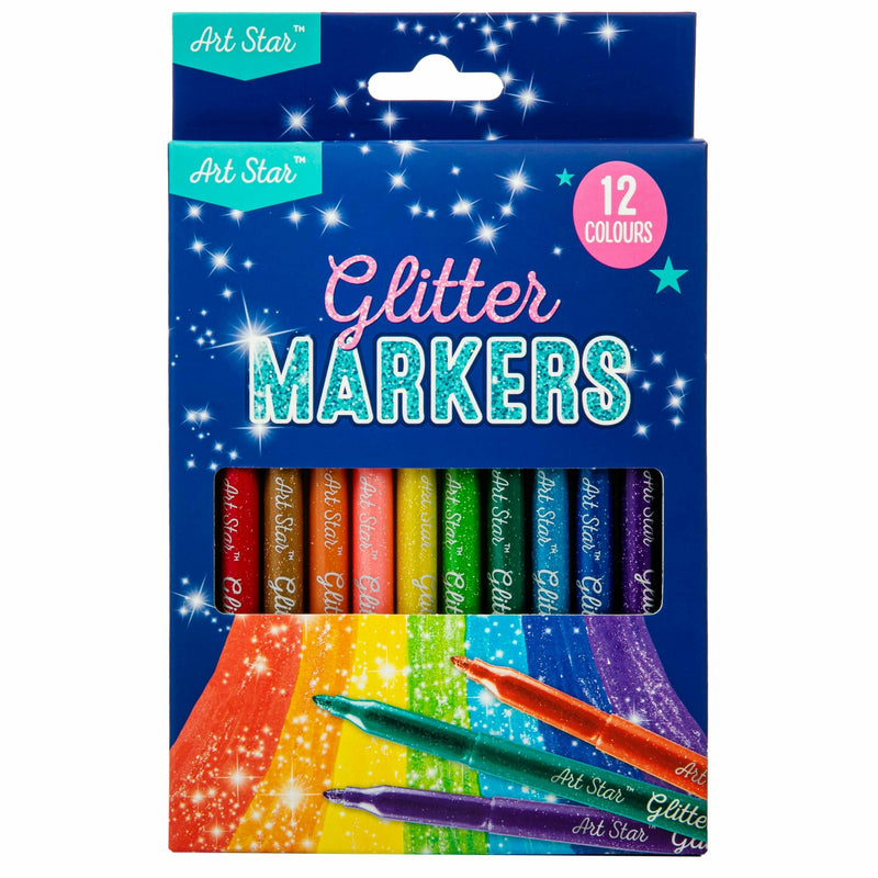 Midnight Blue Art Star Glitter Markers (12 Pack) Kids Markers
