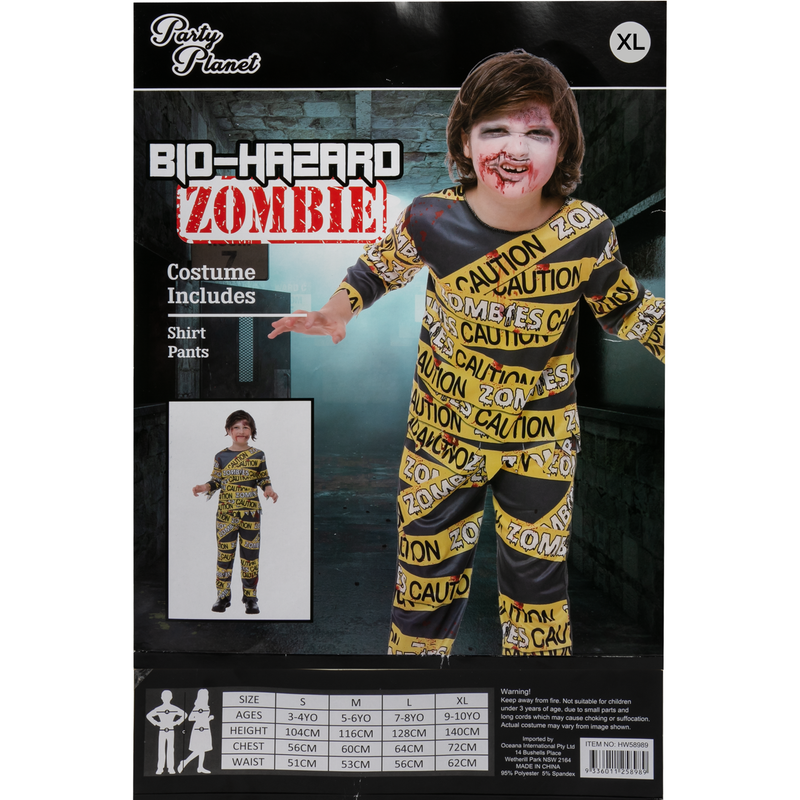 Tan Halloween Bio-Hazard Zombie Kids Costume Extra Large Halloween
