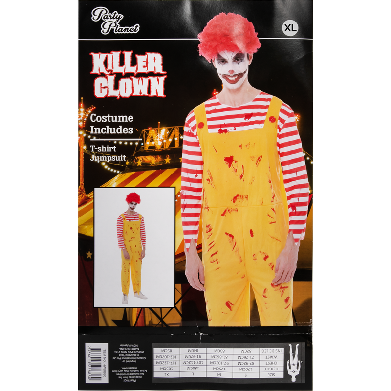 Sandy Brown Halloween Killer Clown Costume Extra Large Halloween