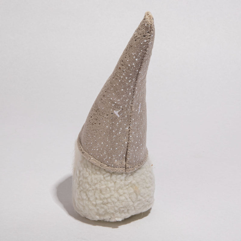 Light Gray Christmas Standing Gnome with Fleece Body and Grey Hat 7x9x22cm Christmas