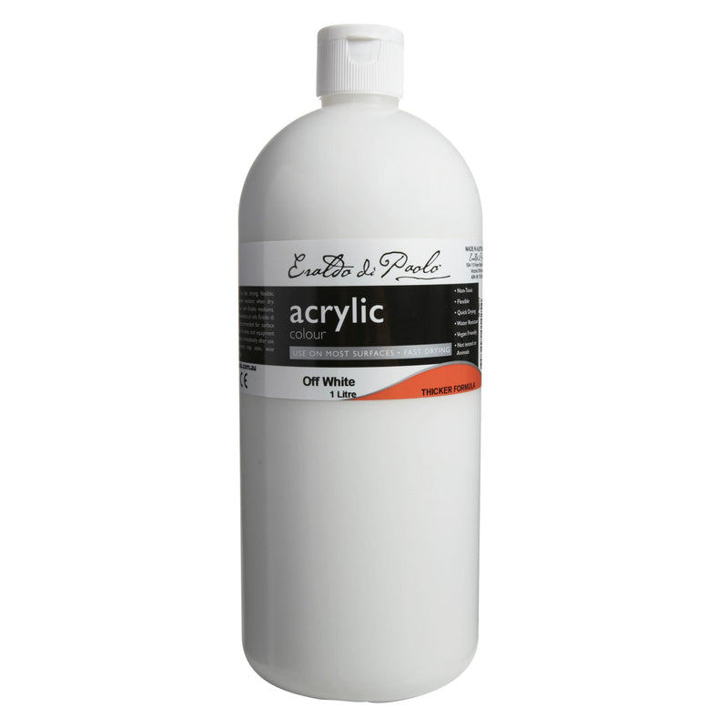 White Smoke Eraldo Acrylic Paint 1Lt - Off White Acrylic Paints