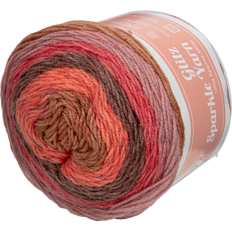 Sienna Urban Crafter Glitz Sparkle Yarn 94% Acrylic 6% Glitter Polyester 150G- Outback Dreaming Knitting and Crochet Yarn