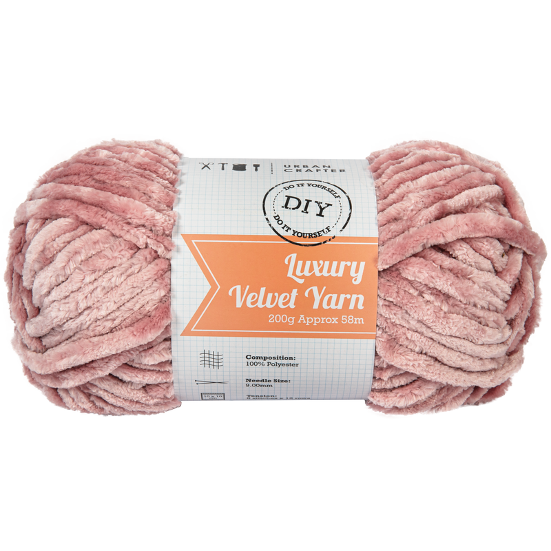 Tan Urban Crafter Luxury Velvet Yarn 100% Polyester 200g- Wood Rose Knitting and Crochet Yarn